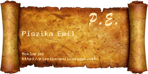 Piszika Emil névjegykártya